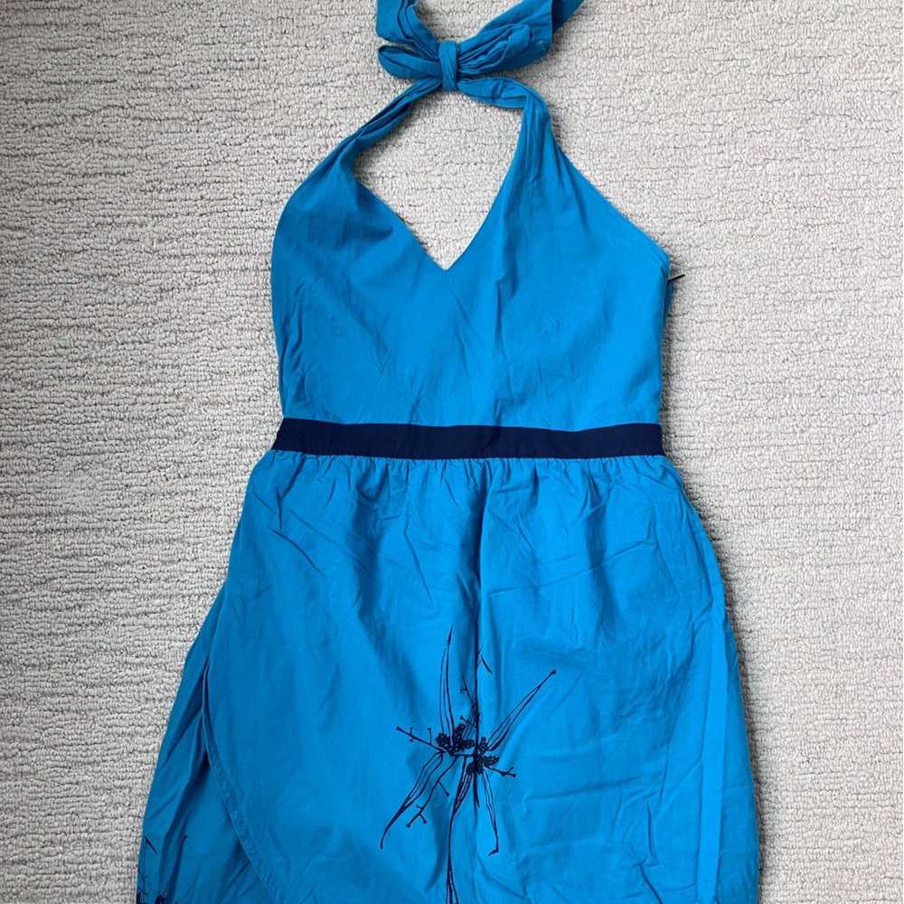 Blue cotton Skunkfunk brand halter dress size 2